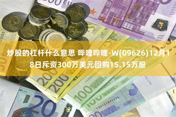 炒股的杠杆什么意思 哔哩哔哩-W(09626)12月18日斥资300万美元回购15.15万股