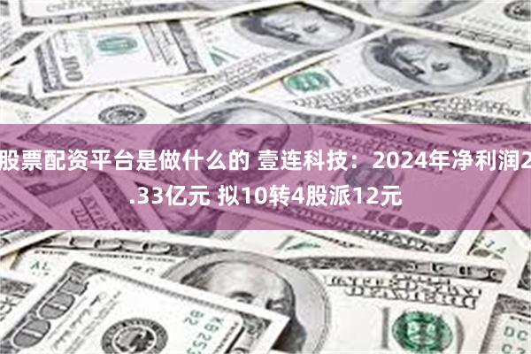 股票配资平台是做什么的 壹连科技：2024年净利润2.33亿元 拟10转4股派12元