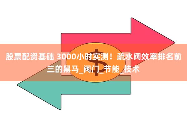 股票配资基础 3000小时实测！疏水阀效率排名前三的黑马_阀