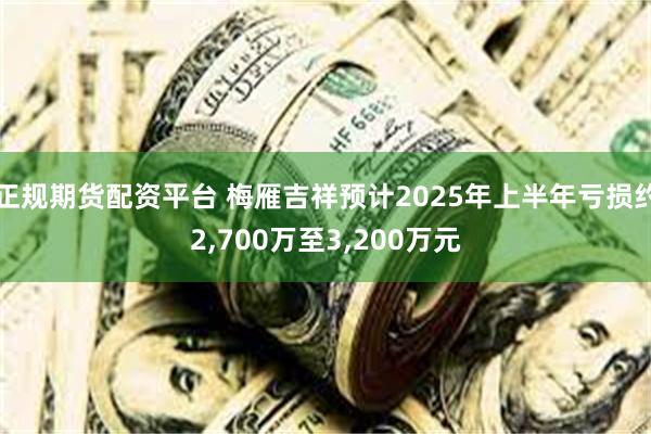 正规期货配资平台 梅雁吉祥预计2025年上半年亏损约2,70